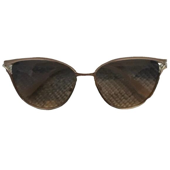 TAHARI Women’s Nude Enamel Gold Accent Cat Eye-rimmed Sunglasses TH895-GLDND - Picture 1 of 16